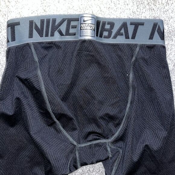 Nike Black PRO Combat Compression tapered workout yoga style tights leggings XL - Picture 4 of 6